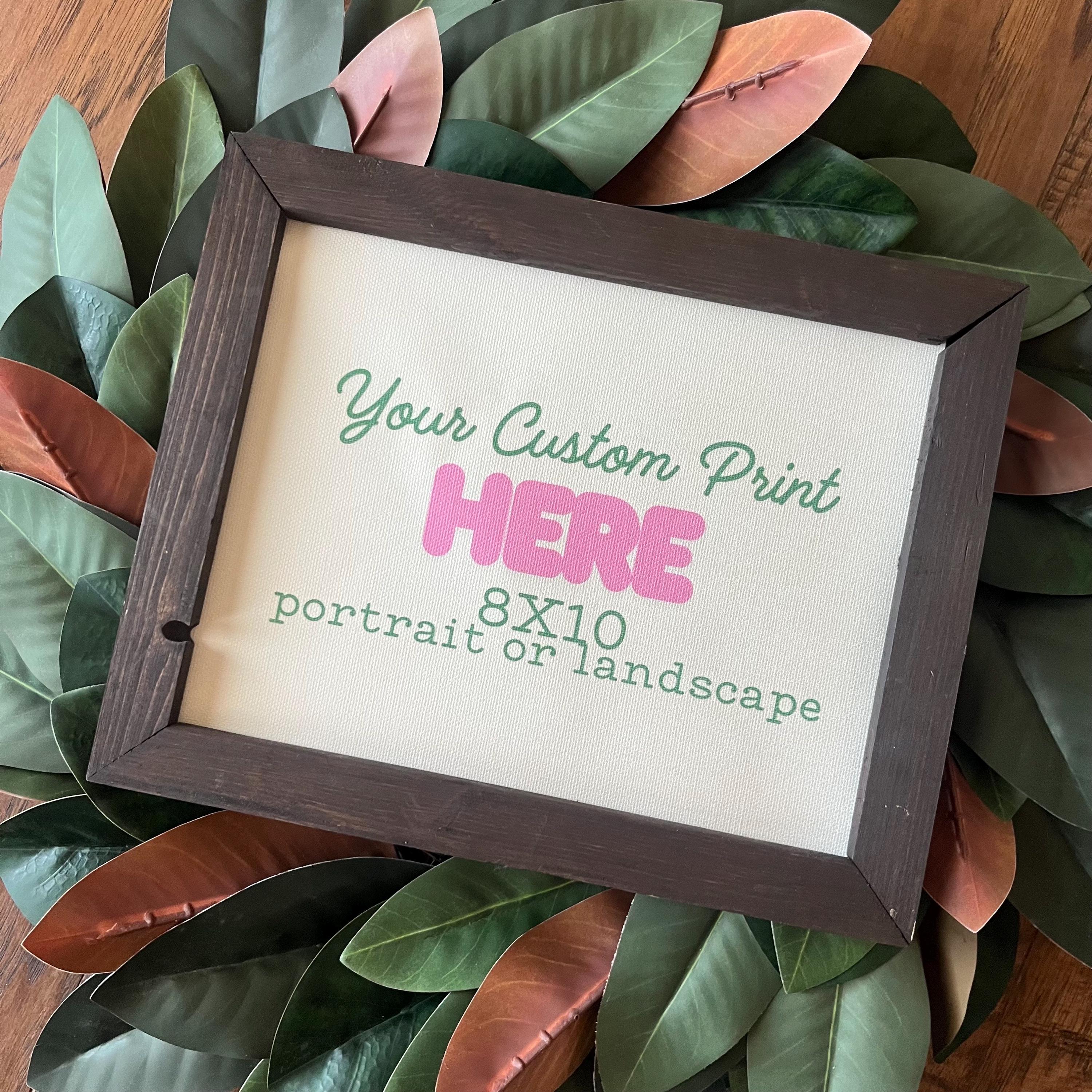 Custom Canvas Print 9.5x11.5 8x10 reclaimed wood, canvas print photo logo maps, your choice of print! Portrait or landscape
