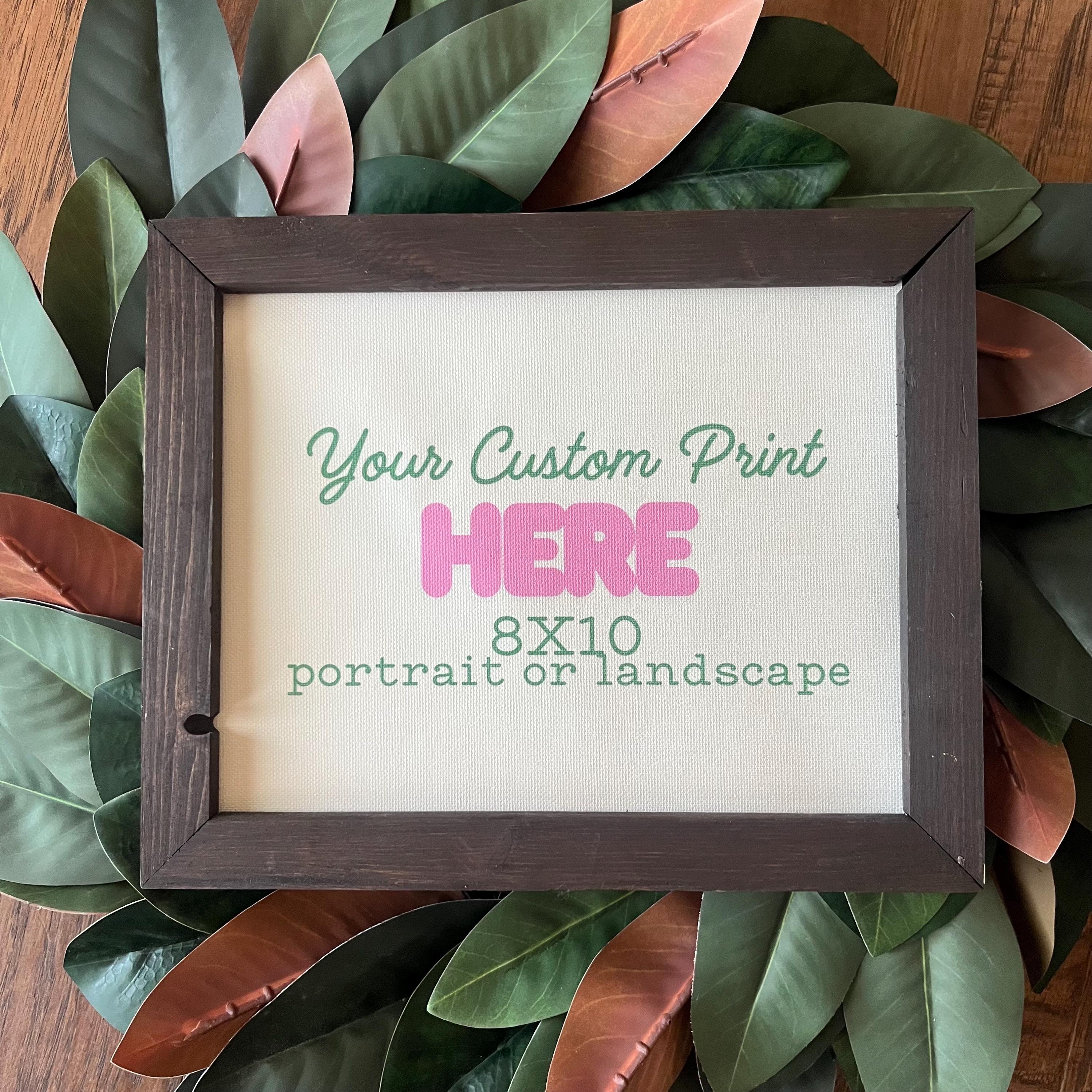 Custom Canvas Print 9.5x11.5 8x10 reclaimed wood, canvas print photo logo maps, your choice of print! Portrait or landscape