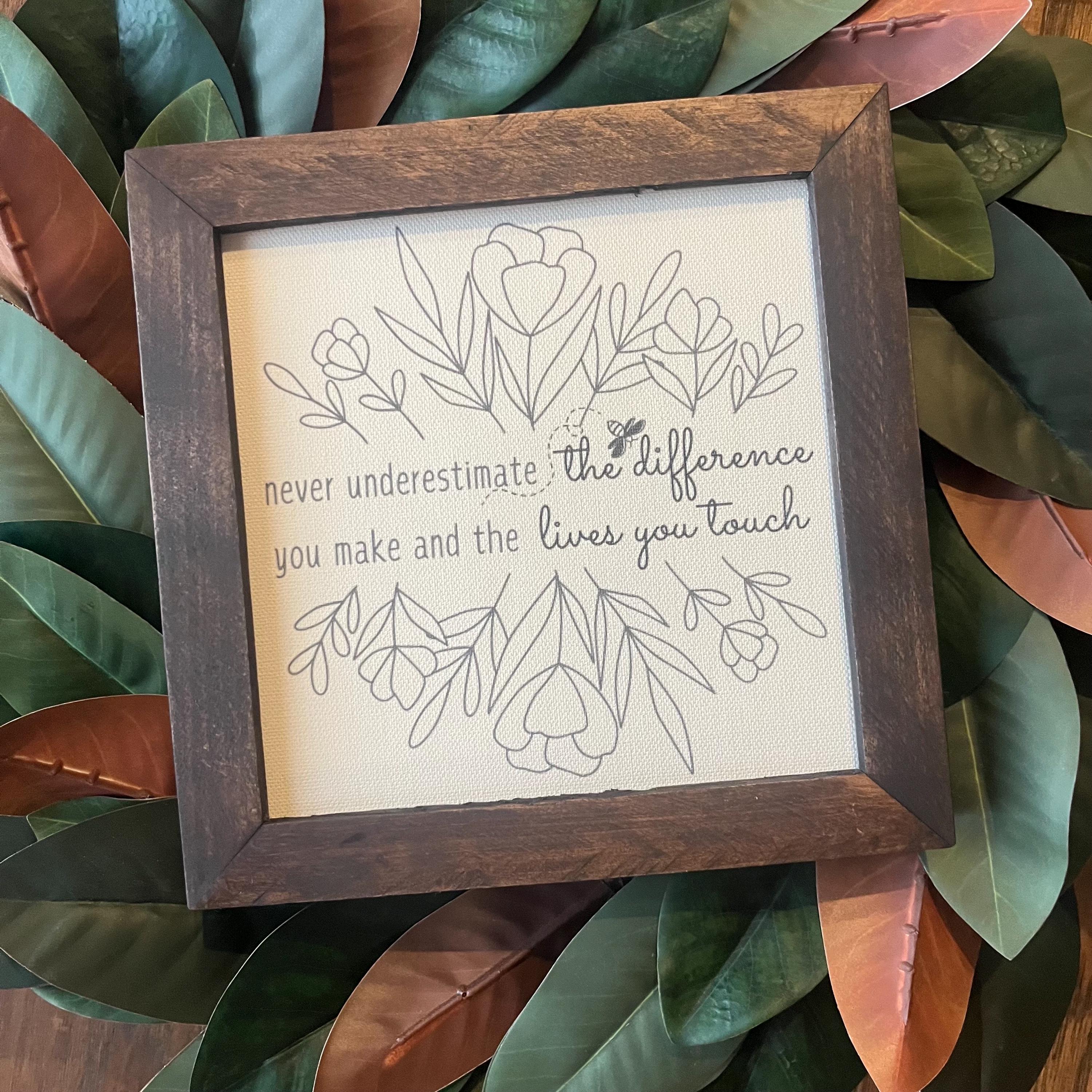 Difference Maker Appreciation 9.5x9.5 8 inch Reclaimed Wood Frame Appreciation Gift teacher, doctor, nurse, barista, hair dresser