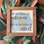 FFA  Gift | you can't control the OUTCOMES but you can control the EFFORT | Reclaimed Wood Frame | Custom Canvas Print | Teacher Appreciation | Personalized Blue Jacket | Official Dress |Affinity Licensed | 9.25"x9.25"d (Copy)