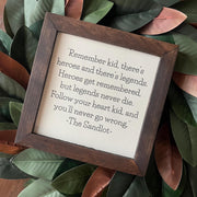 Legends Sandlot Quote follow your heart and you’ll never go wrong 9.5x9.5 inch Reclaimed Wood canvas print grad gift new journey good vibes
