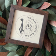 Hangar Sweet Hangar sign 9.5x9.5 8 inch reclaimed wood canvas print hangar number,  airport code, runway, type of plane