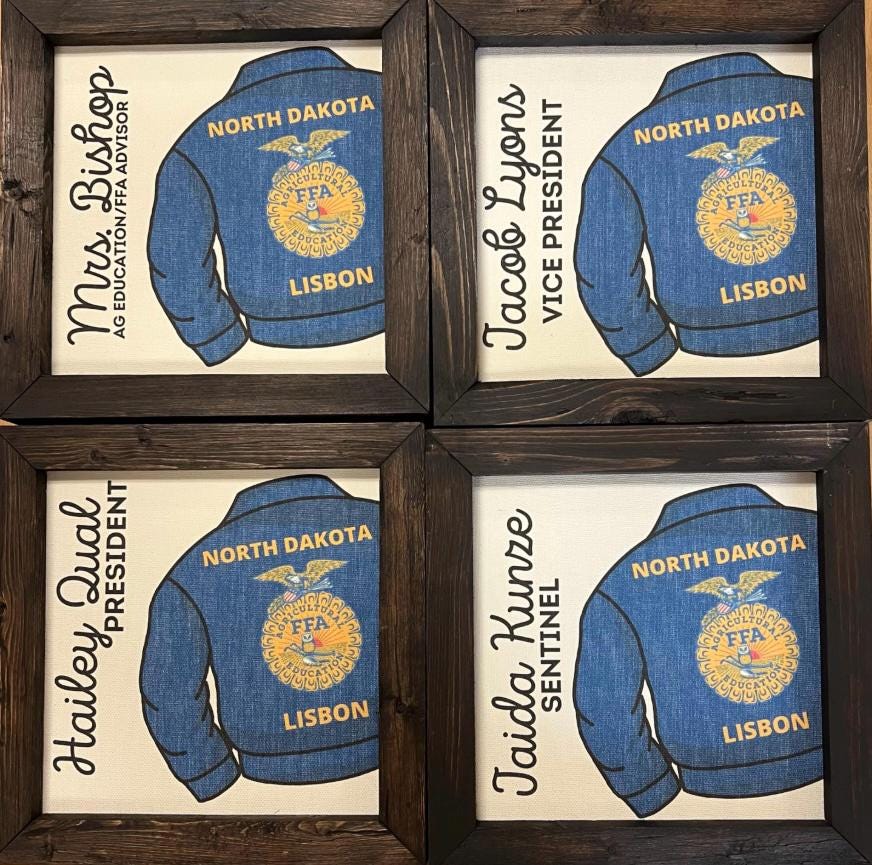 FFA Officer Gift 9.5x9.5 8 inch Reclaimed Wood Frame Blue Jacket Official Dress Advisor Chapter Gift Affinity Licensed