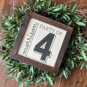 Party of 2 3 4 5 6 + Last Name Personalized Gift 9.5x9.5 inch, 8x8 canvas print New Home, New Baby, Adoption Gift