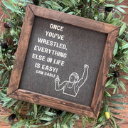 Wrestling Coach Gift: Reclaimed Wood Frame, Dan Gable Quote