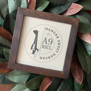 Hangar Sweet Hangar Sign | Reclaimed Wood Canvas Print (9.5x9.5) | Personalized Print | Airport Code | Runway Map | silhouette of plane