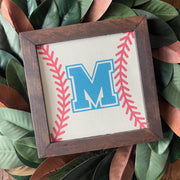 Monogram Baseball/Softball Print, Reclaimed Wood Frame, Team Gift