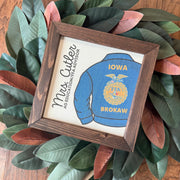 FFA Advisor Gift | Reclaimed Wood Frame | Custom Canvas Print | Teacher Appreciation | Personalized Blue Jacket | Official Dress |Affinity Licensed | 9.25"x9.25"d