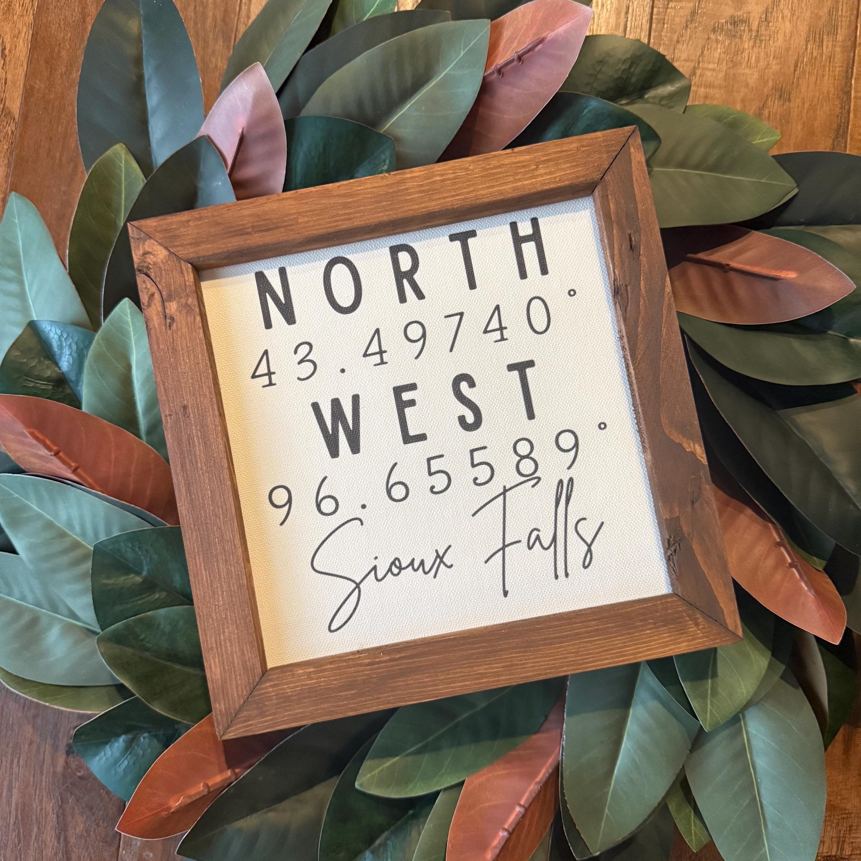 Home Coordinates | City and State | Custom Canvas Print | Reclaimed Wood Frame |  9.25"x9.25" | new home gift | realtor gift | new city